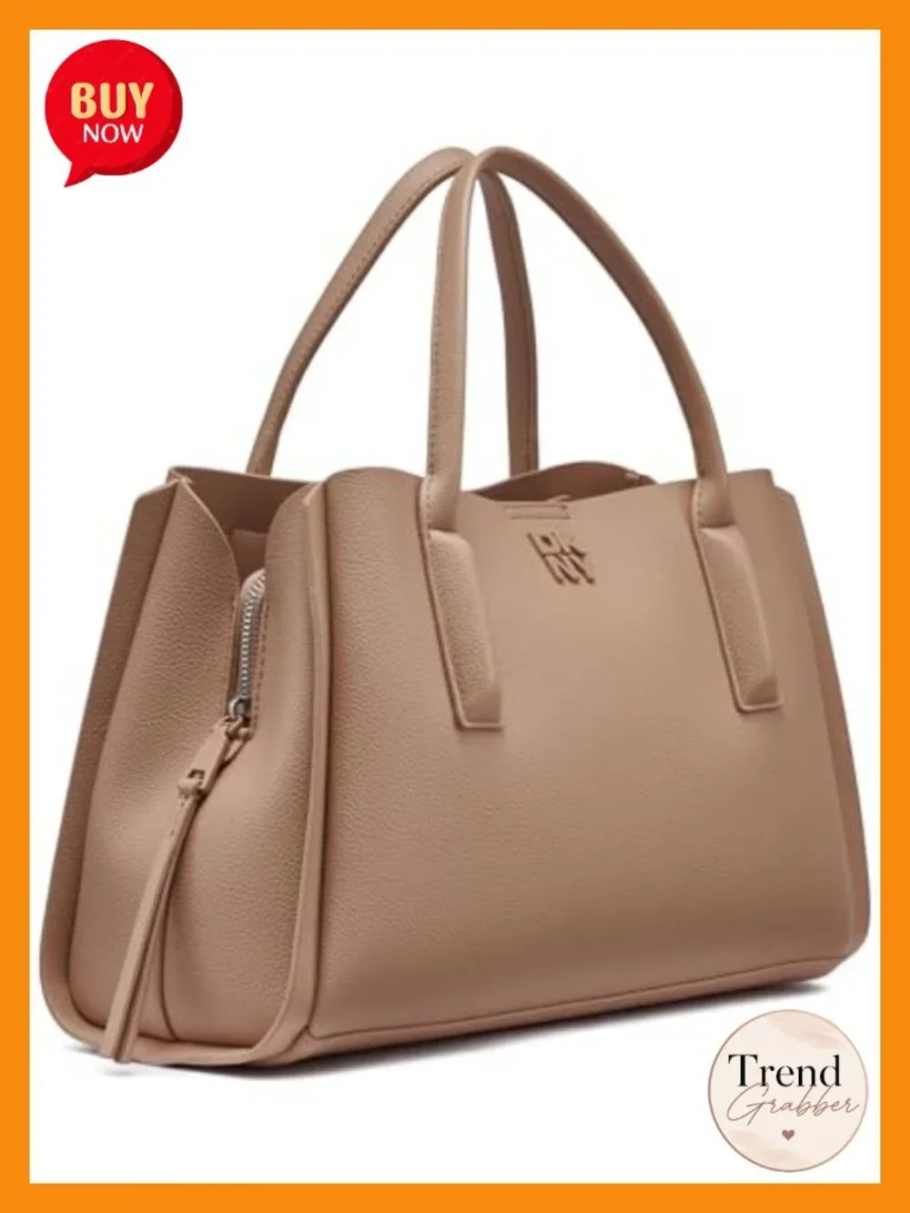 Faux Leather Satchel Crossbody Bag with Adjustable Strap
